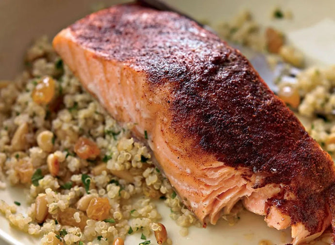 Moroccan Spiced Salmon on a bed of Quinoa