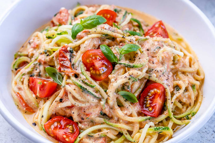 Zoodles with Baked Feta