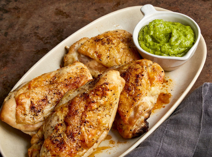 Roasted Chicken with Avocado Sauce