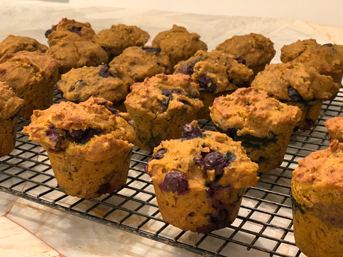 Blueberry Pumpkin Muffins (Dairy and Sugar free!)