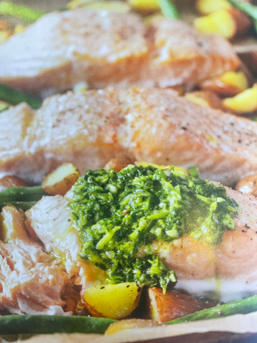 Sheet Pan Salmon with Potatoes and Green Beans