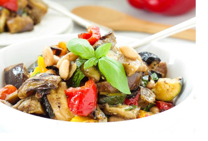 Grilled Mediterranean Vegetables with White Beans