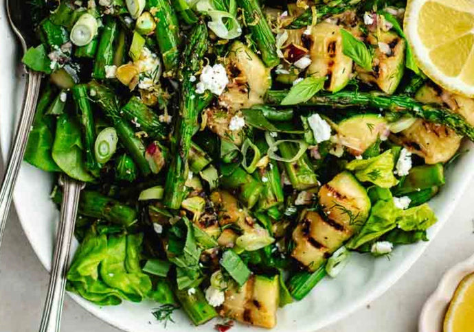 Roasted Zucchini and Asparagus Salad