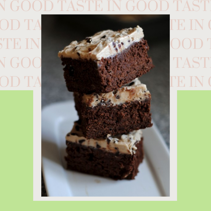 Brownies with Chocolate Chip Cookie Dough Icing