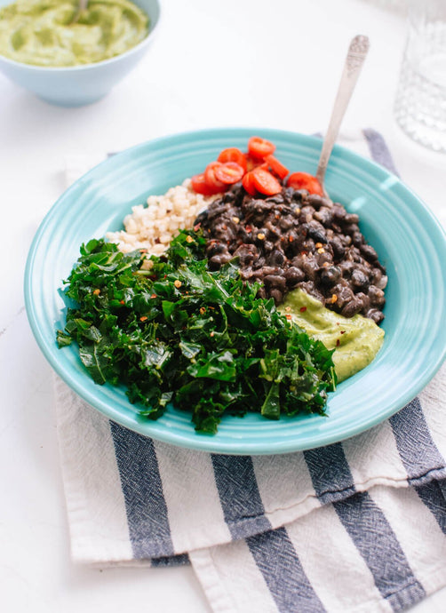Spinach and black bean burrito bowl