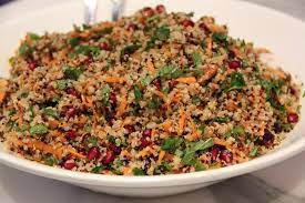 Quinoa Salad with Carrot, Cranberries, Orange, and Pomegranates