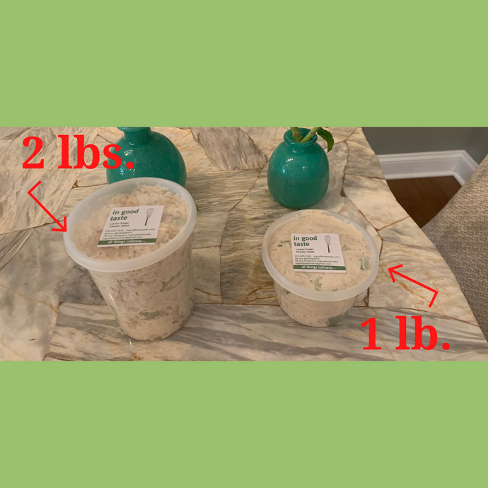Lemon Ginger Chicken Salad ~ 1 pound & 2 pound containers available!