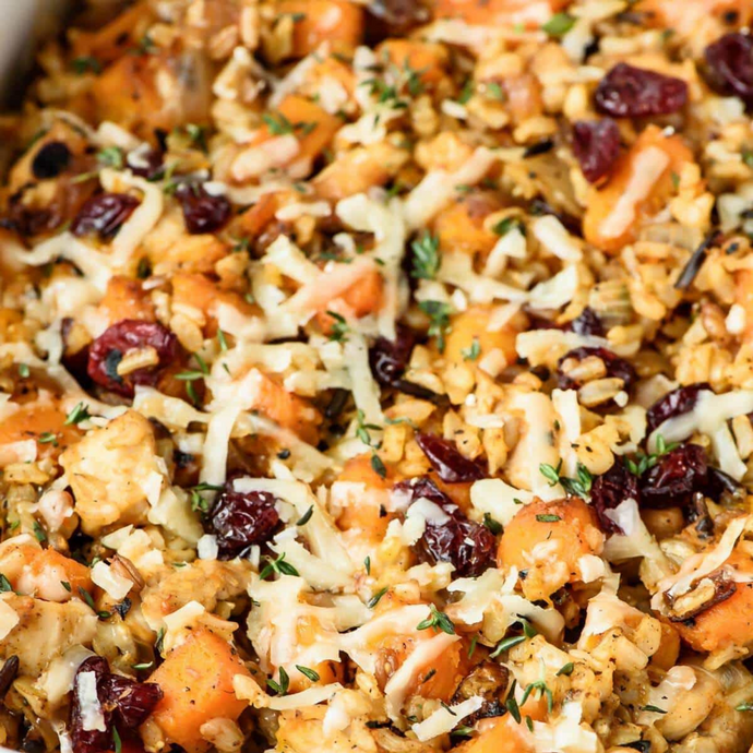 Butternut Squash, Chicken and Wild Rice Casserole ~ From the Freezer