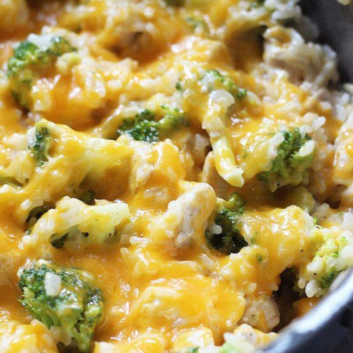 Creamy Cheese, Chicken, Broccoli and Rice Bake ~ From the Freezer