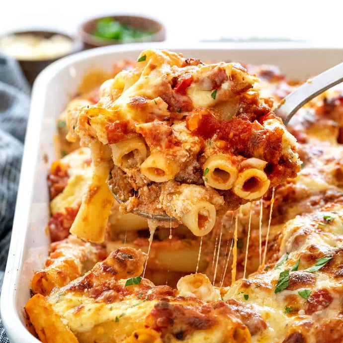 Baked Pasta with Meatless Marinara Sauce ~ From the Freezer